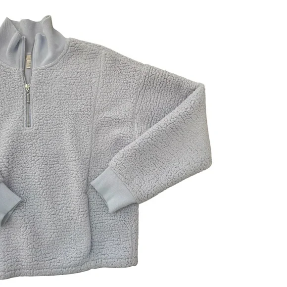 Banana Republic Lavender LuxeSpun Half Zip Sherpa Pullover medium - Picture 3 of 7